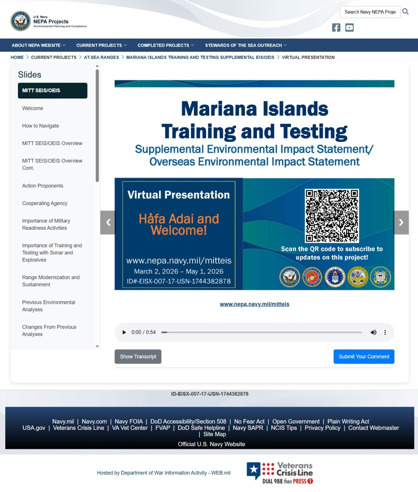 MITT Draft SEIS/OEIS Virtual Presentation